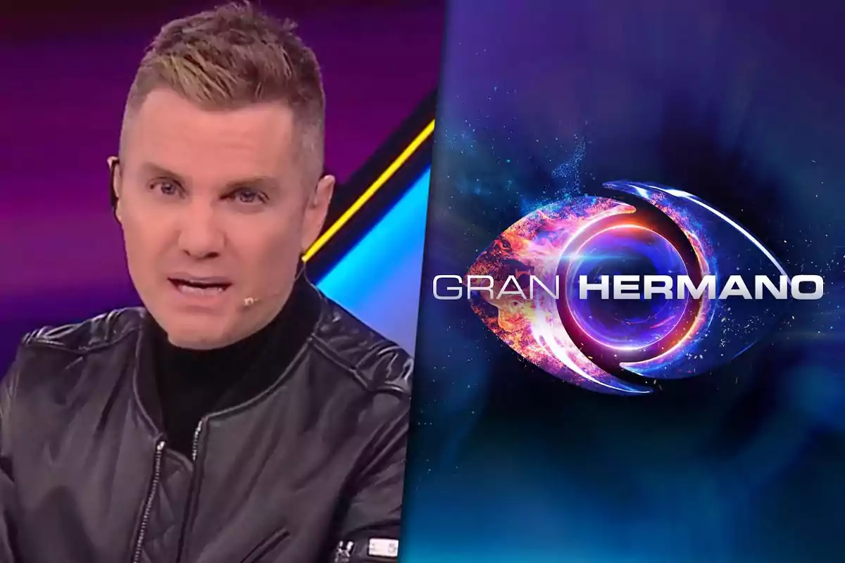 A television host in a leather jacket appears next to the "Big Brother" show logo.