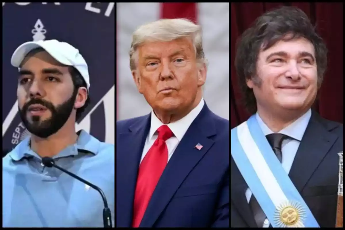 Three men in a collage, each in a separate frame, the first wearing a white cap and a blue jersey, the second dressed in a dark suit with a red tie, and the third wearing a blue and white presidential sash. Three men in a collage, each in a separate frame, the first wearing a white cap and a blue jersey, the second dressed in a dark suit with a red tie, and the third wearing a blue and white presidential sash.