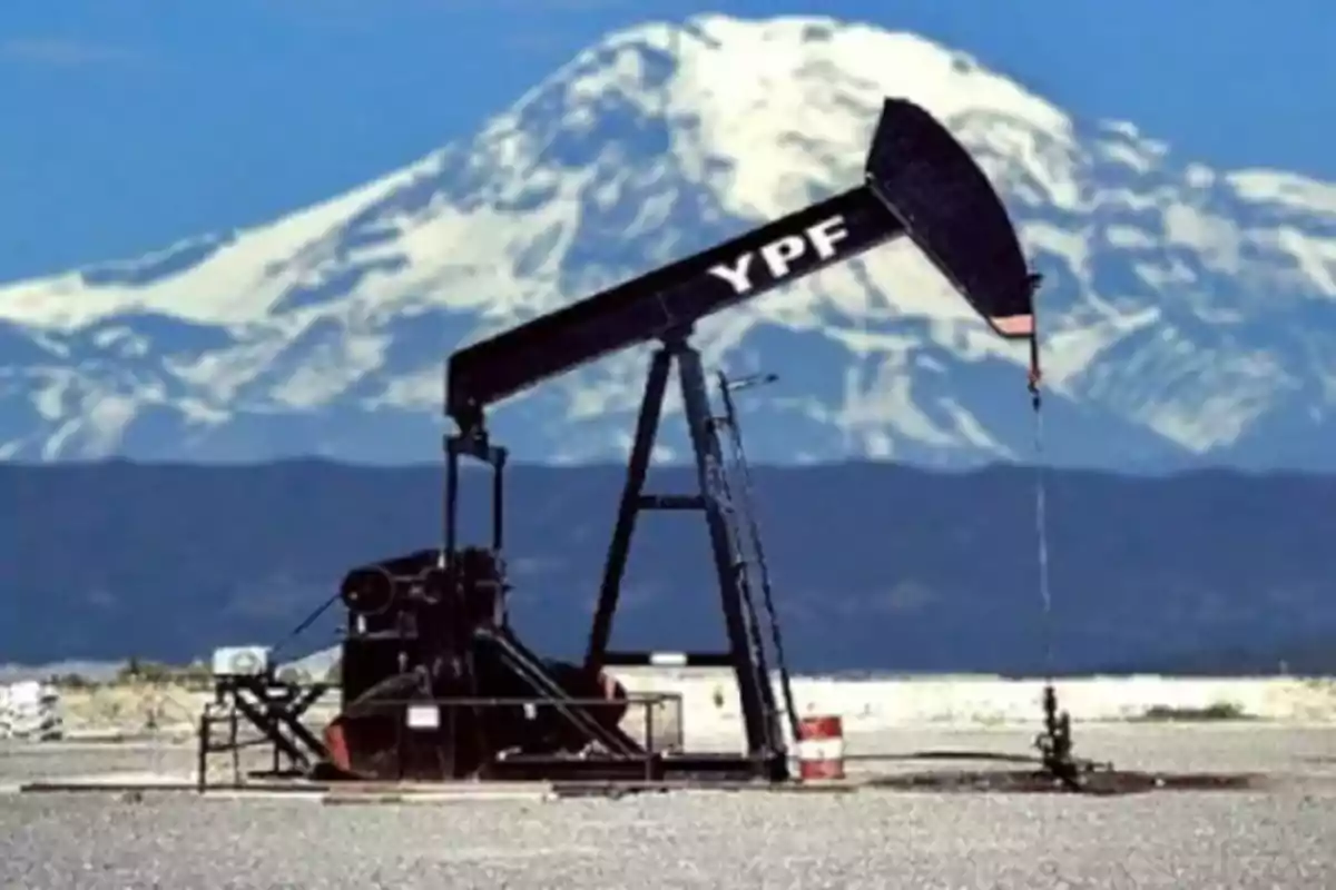 An oil pump jack with the inscription 