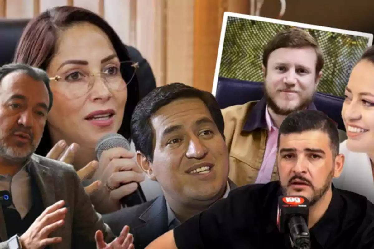Un collage de varias personas en diferentes situaciones, algunas hablando y otras sonriendo.