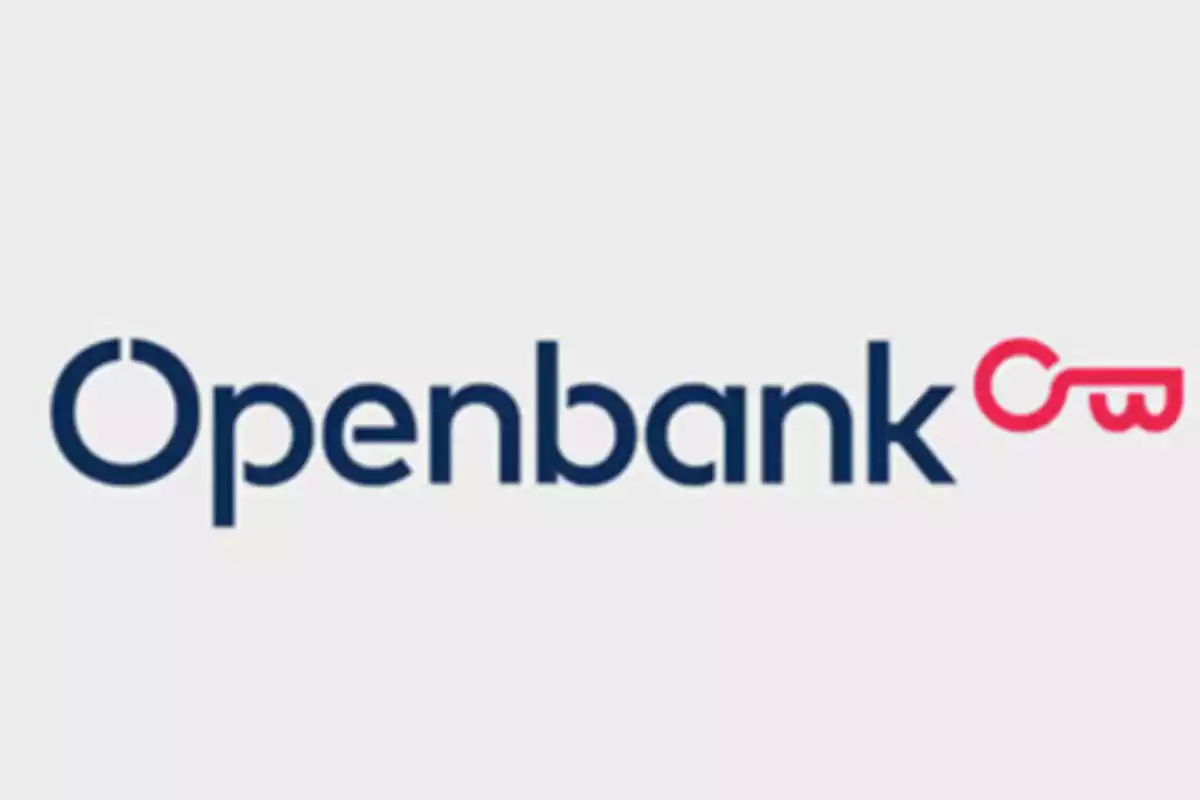 Logo de Openbank con texto en azul y símbolo en rojo sobre fondo blanco.