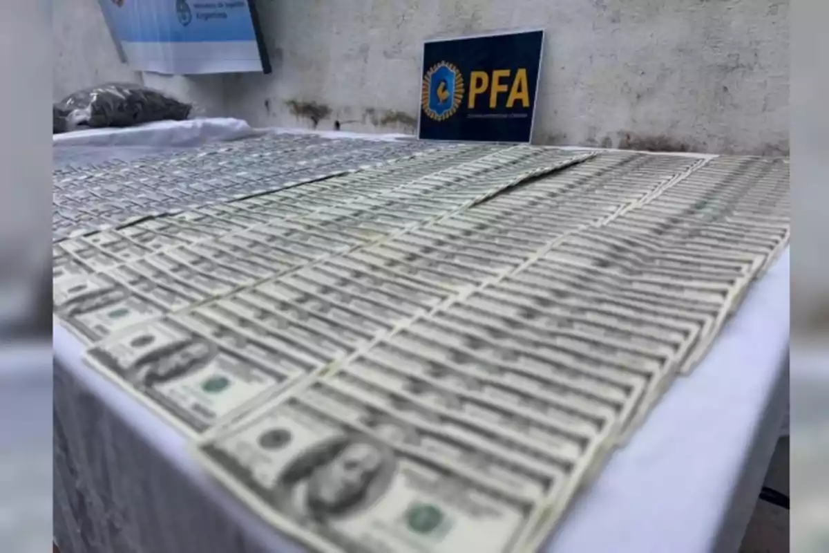 Dinero en efectivo secuestrado por la policía Dinero en efectivo secuestrado por la policía