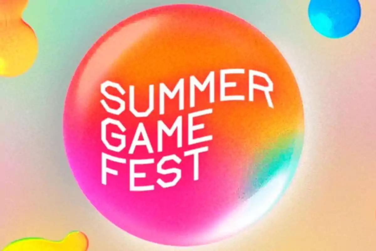 Colorful Summer Game Fest logo on a gradient background with abstract shapes Colorful Summer Game Fest logo on a gradient background with abstract shapes