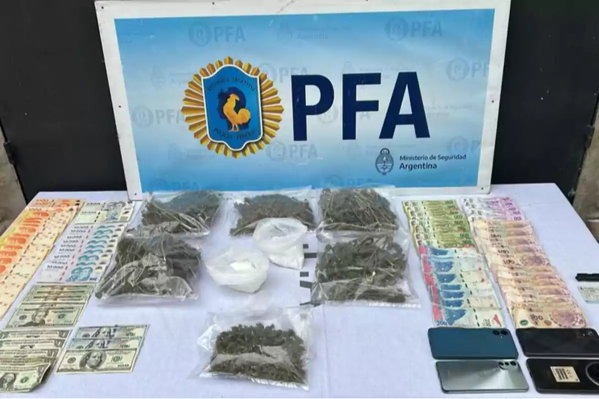 Dinero y droga secuestrada a los acusados de integrar una banda narco en Córdoba