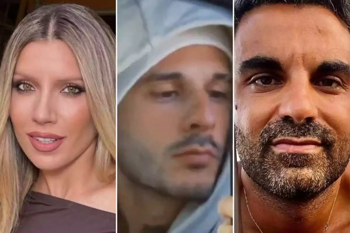 Tres personas en un collage, la primera es una mujer rubia, la segunda es un hombre con capucha y la tercera es un hombre con barba.