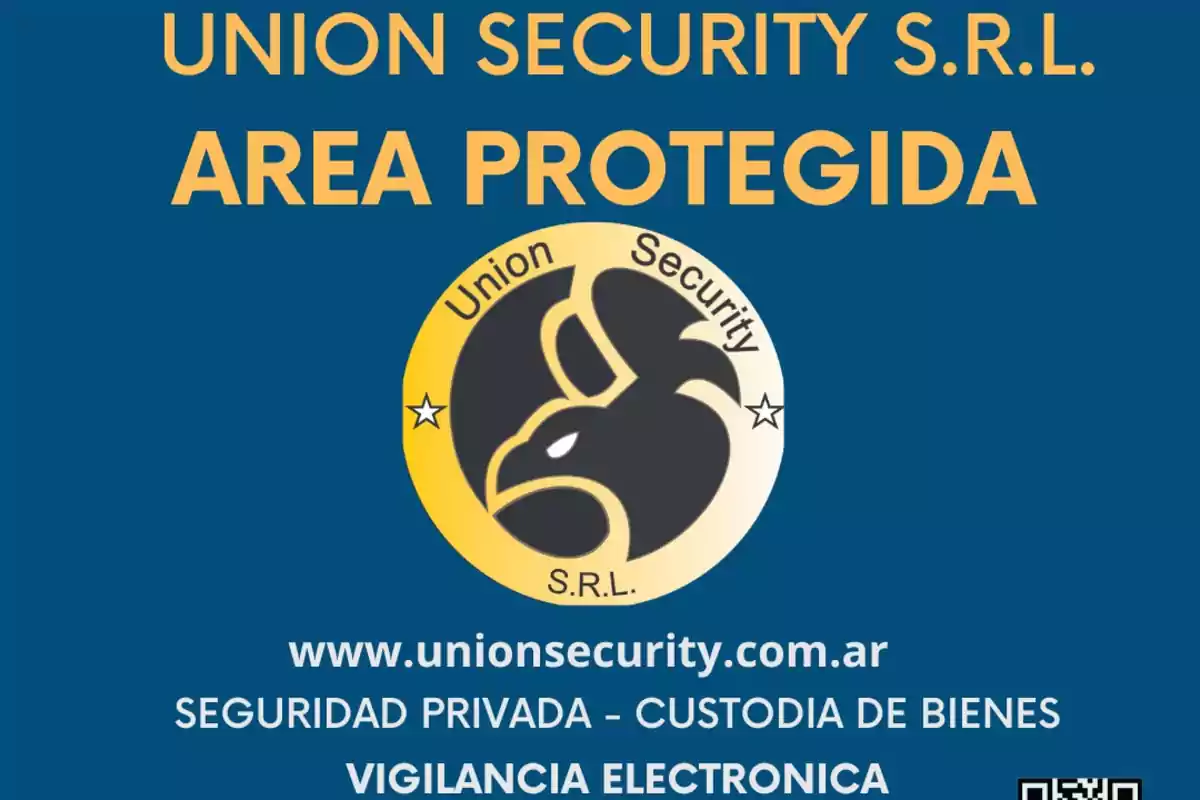 Imagen de un cartel de Union Security S.R.L. que indica 