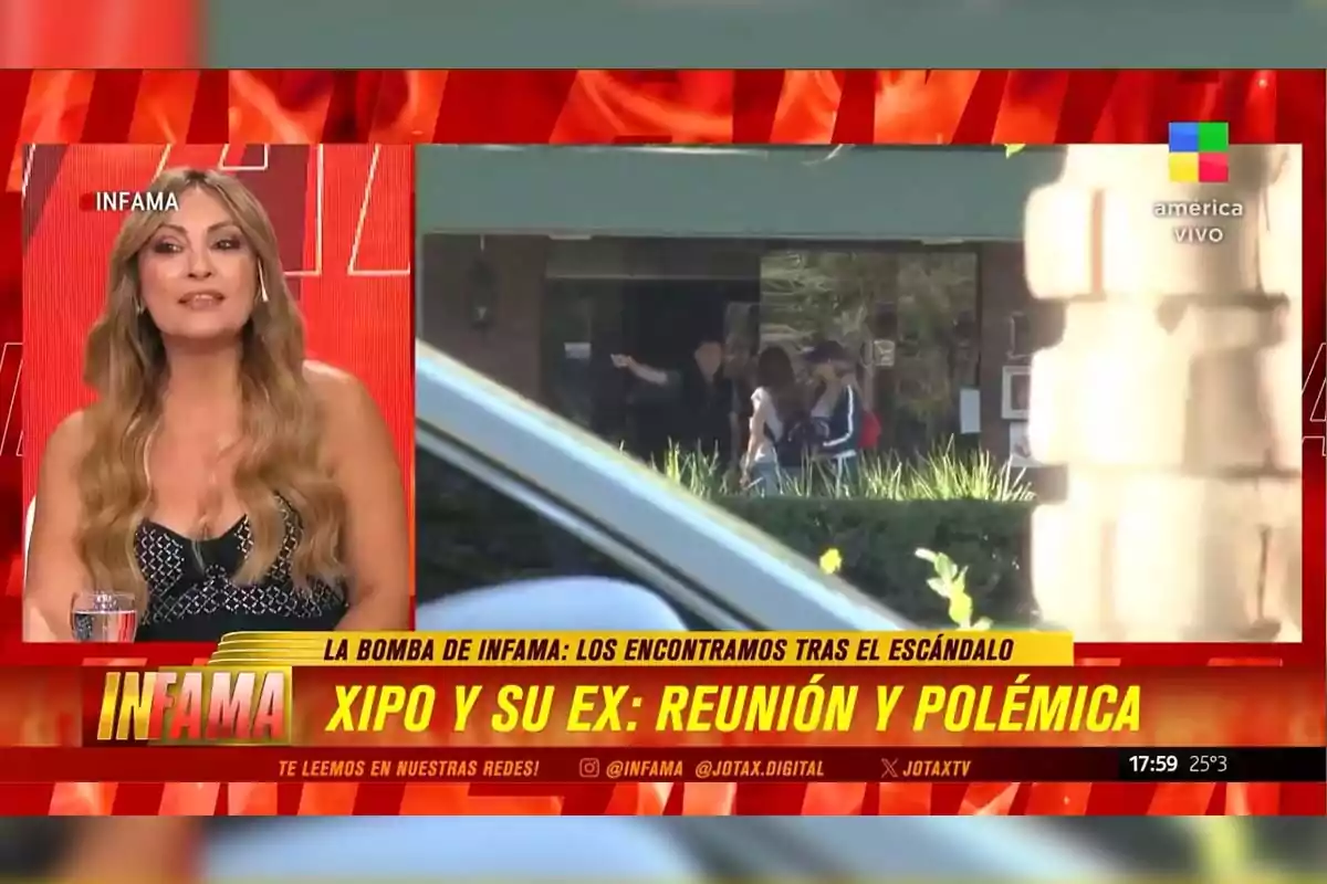 Una presentadora de televisión está en un programa llamado Una presentadora de televisión está en un programa llamado